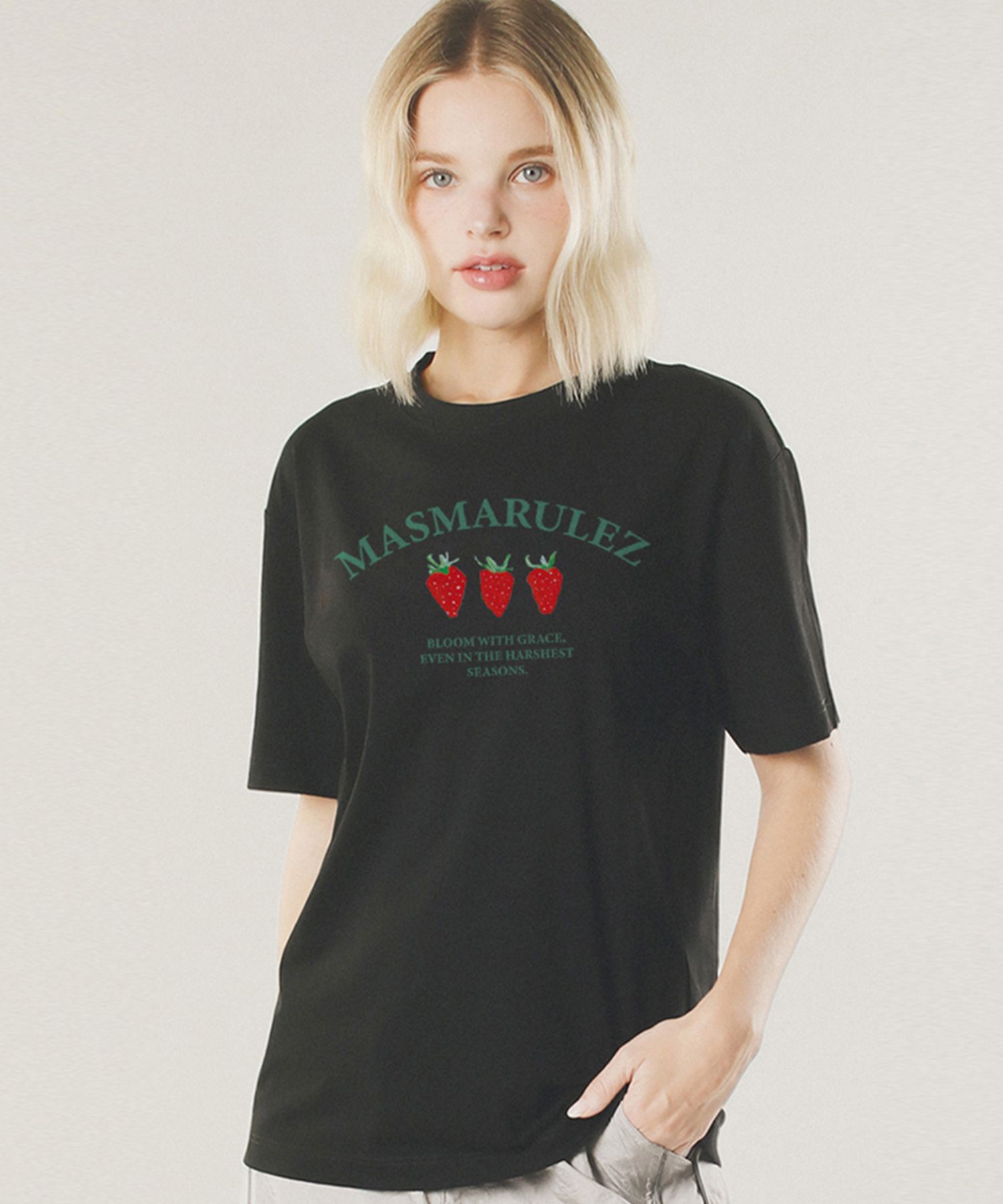 MUSINSA | MASMARULEZ Arch Berry cool cotton T-shirt_2Colors