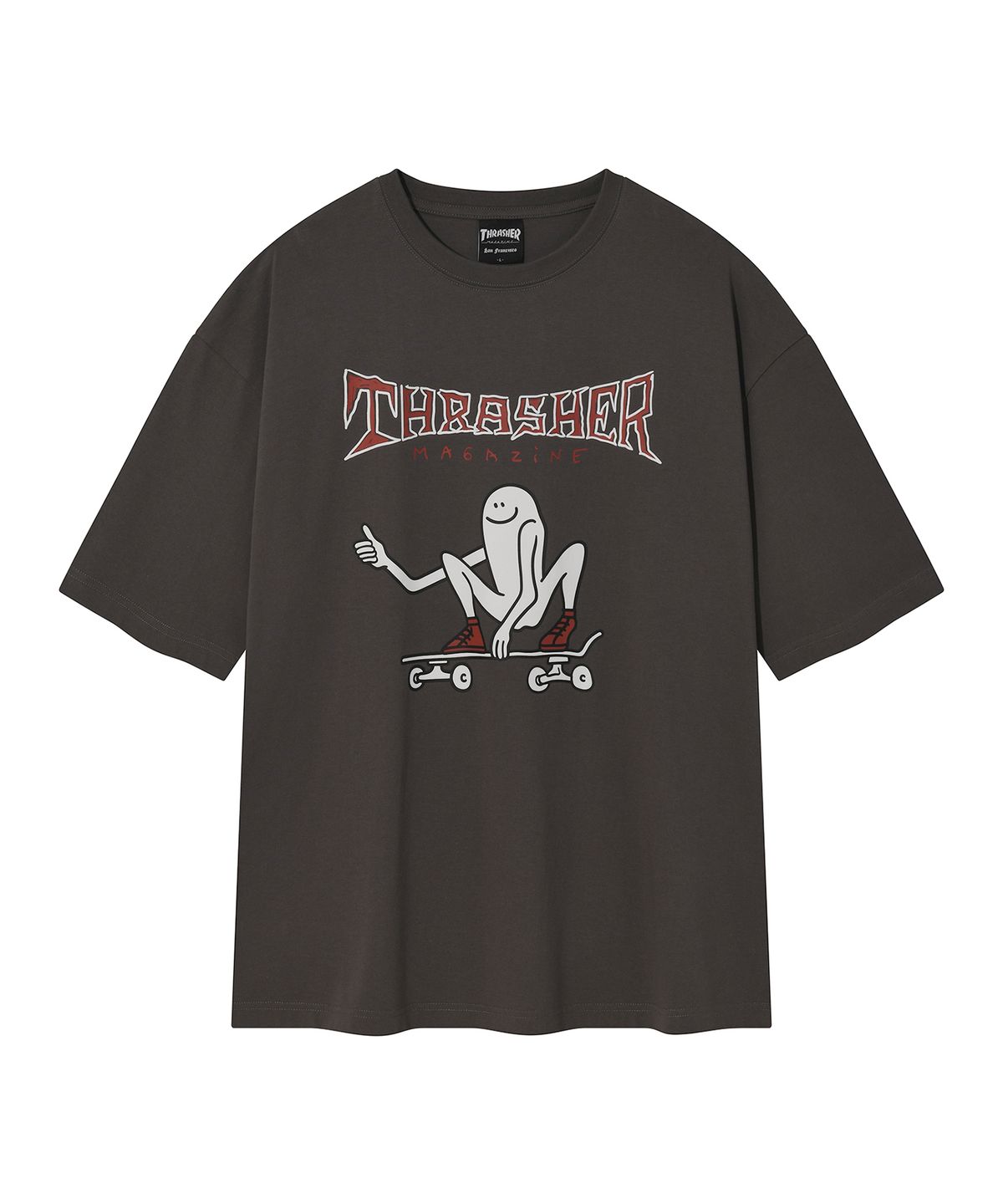 트레셔(THRASHER) 텀즈업 반팔 티셔츠 차콜