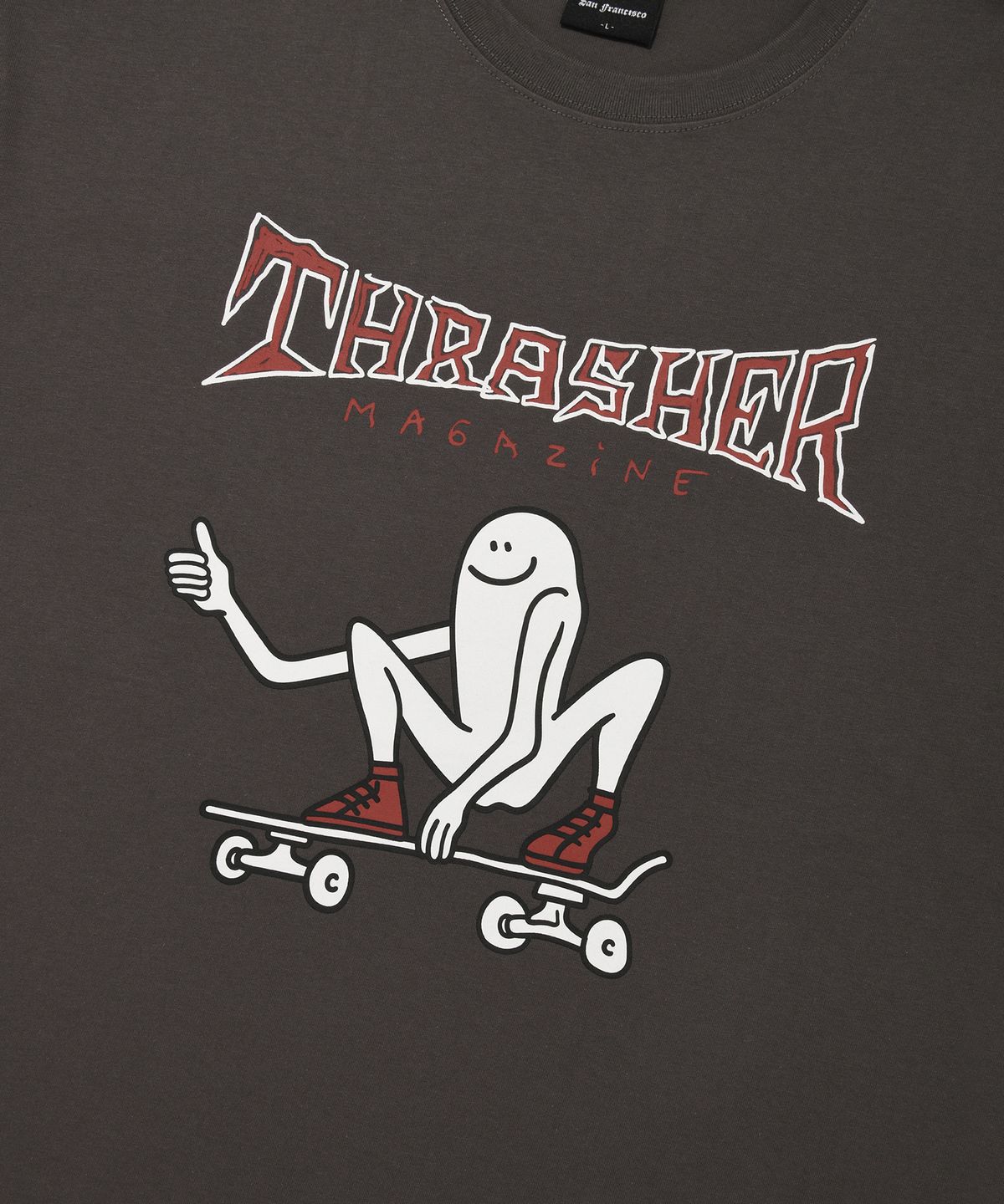 트레셔(THRASHER) 텀즈업 반팔 티셔츠 차콜