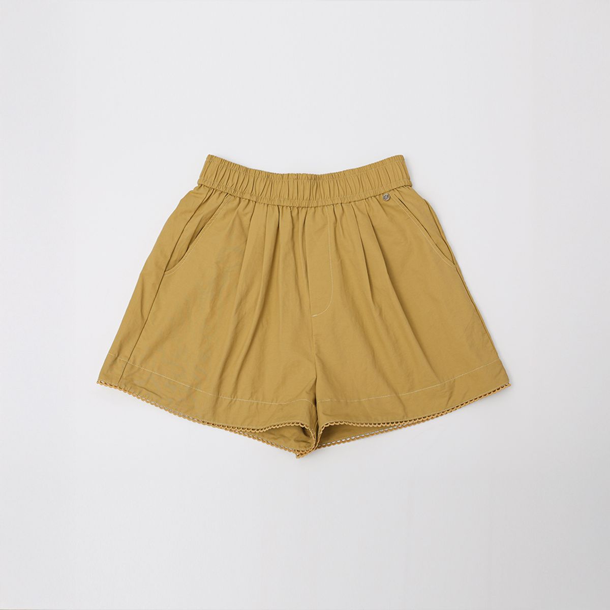 던드롭(DUNDROP) DD_Lace hem short pants_3color