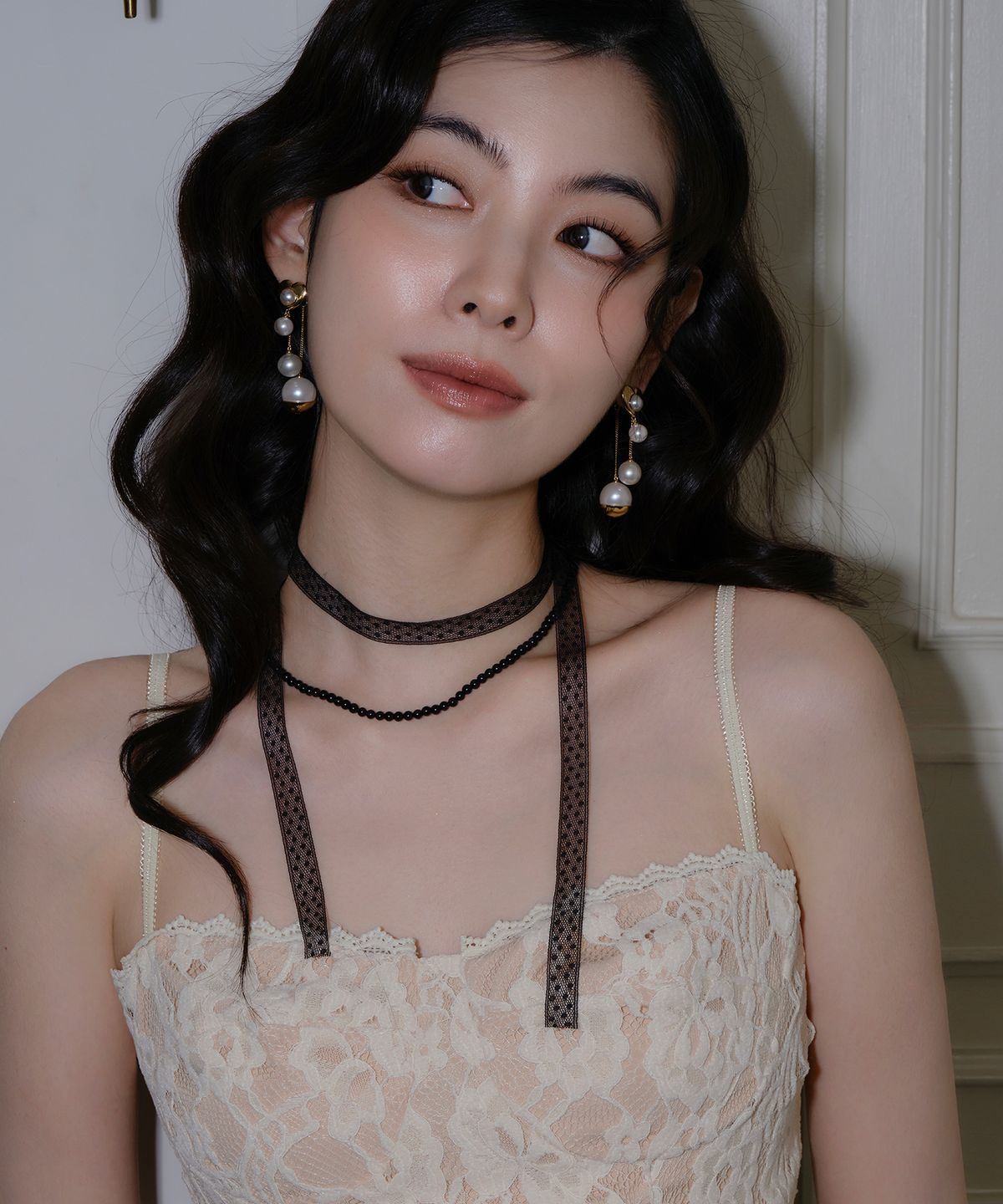 레브(REVE) 러브 진주 드롭 이어링