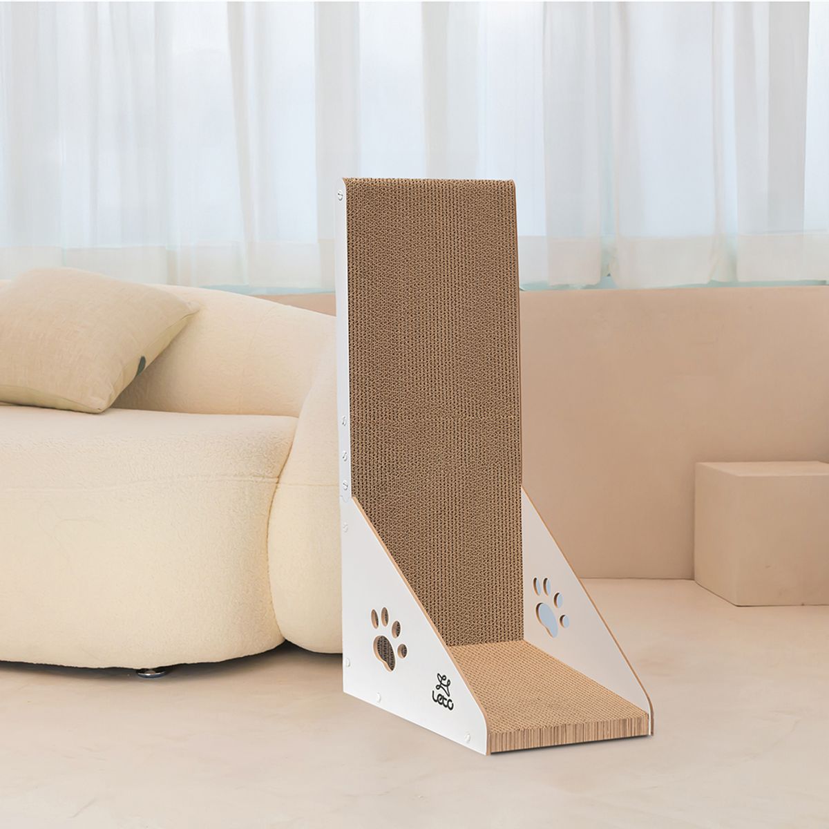 레토(LETO) 원목 고양이 수직 스크래쳐 대형 90cm