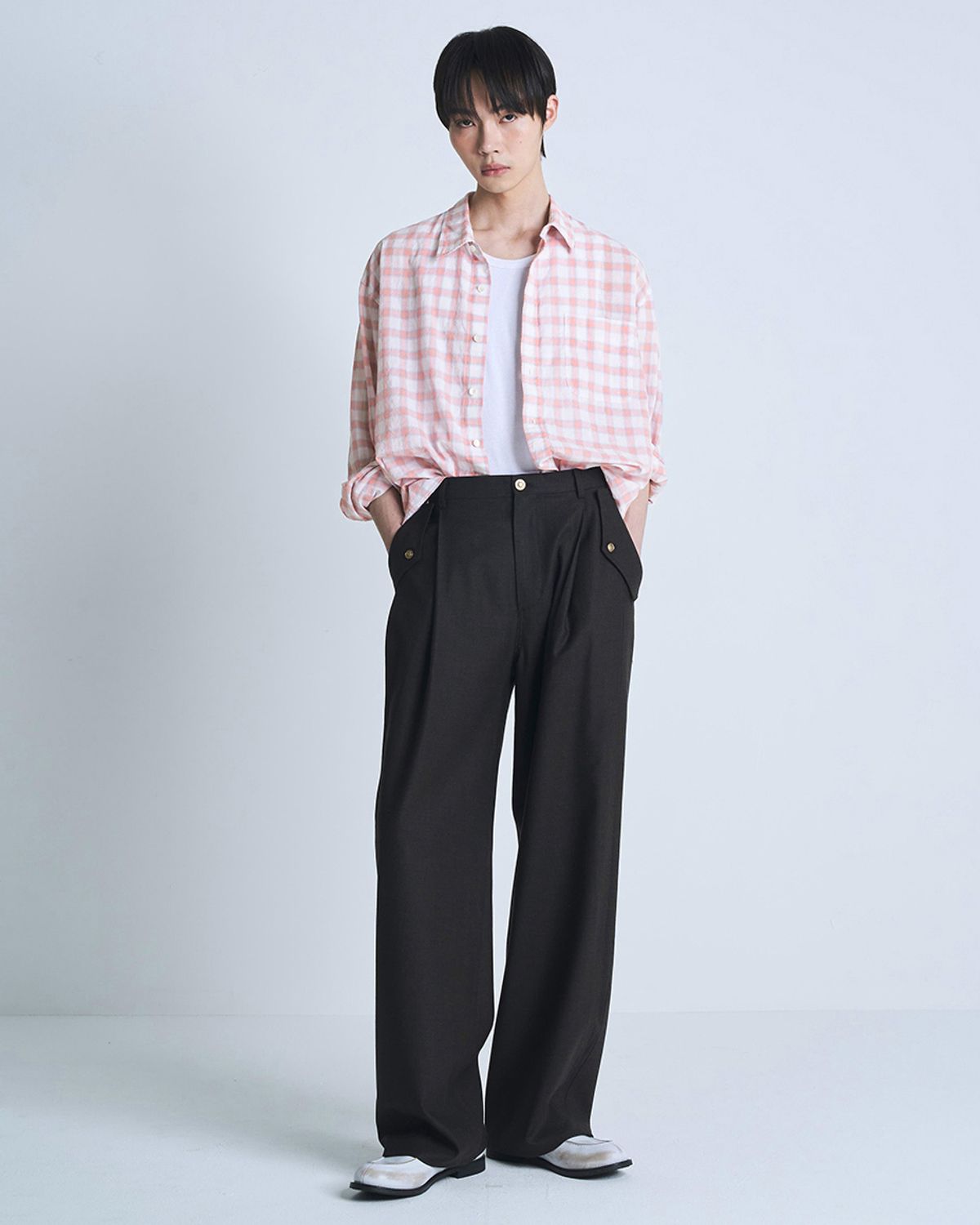 포커페이스(POKERFACE) WASHED MANDARIN CANDY SHIRTS