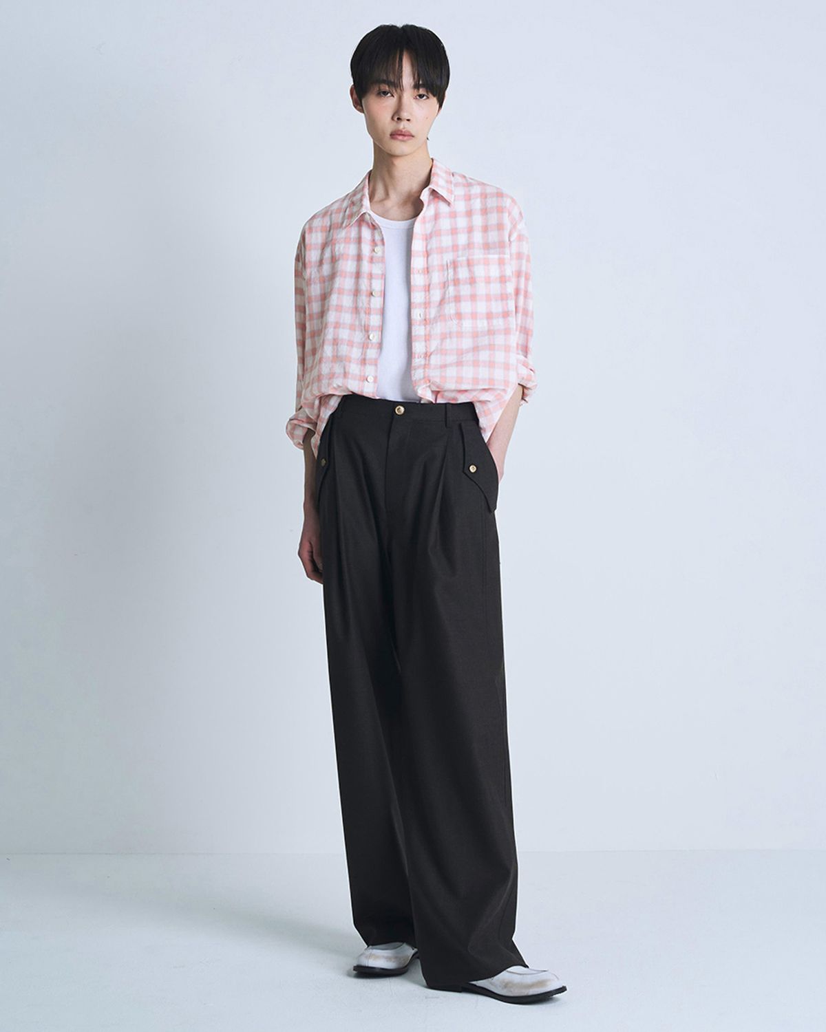 포커페이스(POKERFACE) WASHED MANDARIN CANDY SHIRTS