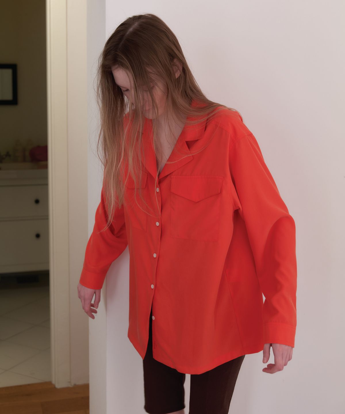 앤테(AENTE) Tencel pocket over-shirts - Red