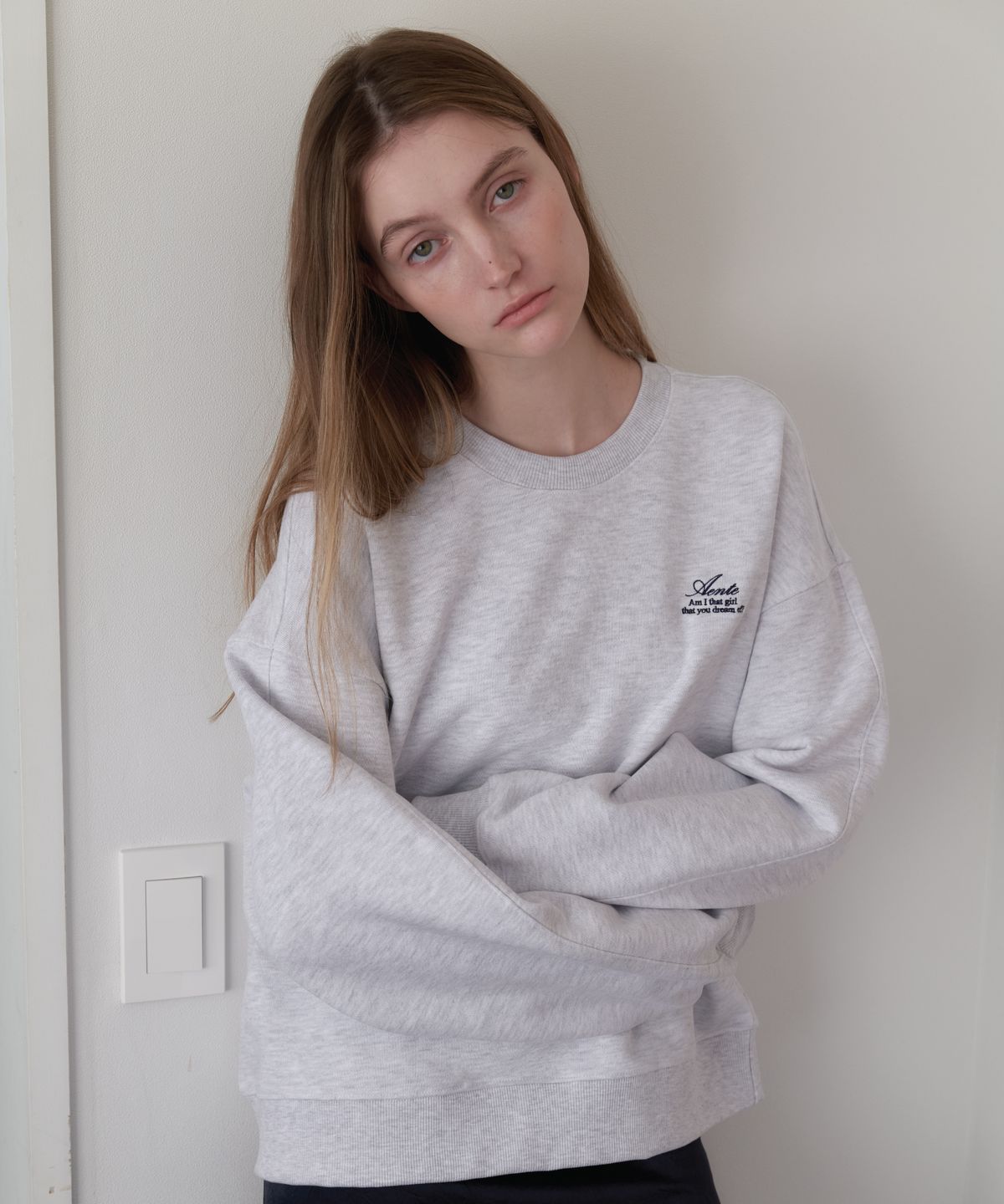 앤테(AENTE) Logo oversized sweatshirt - Melange