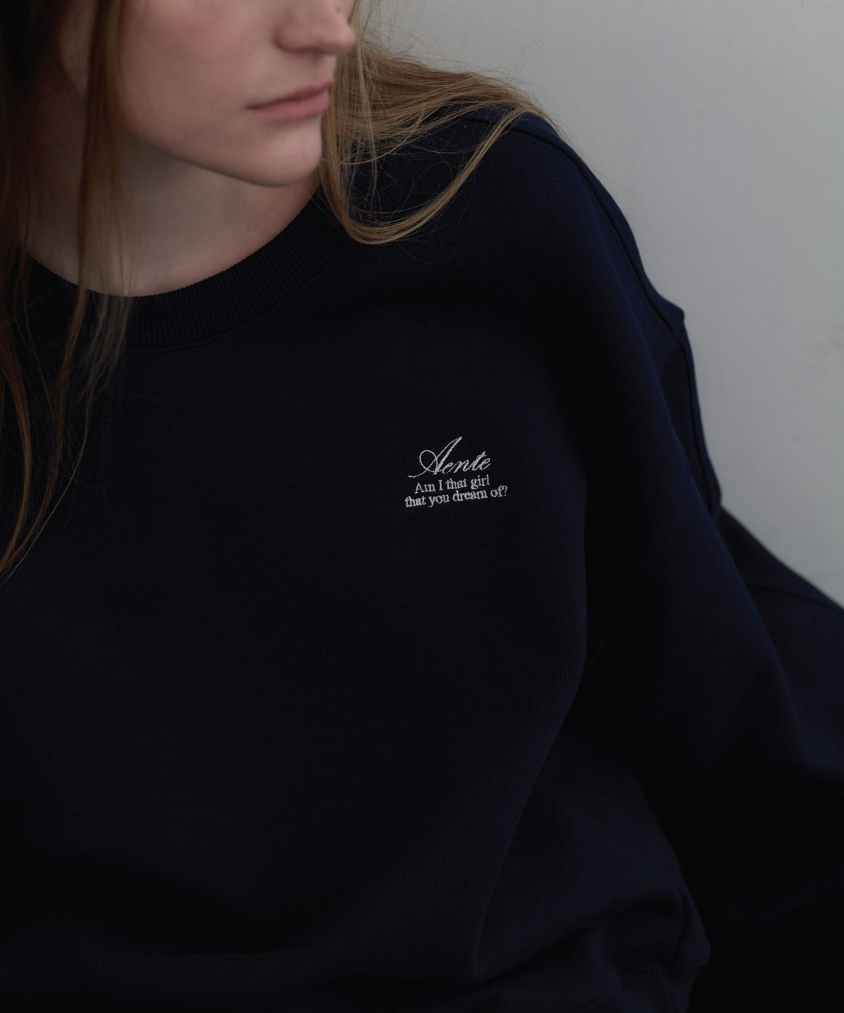 앤테(AENTE) Logo oversized sweatshirt - Navy