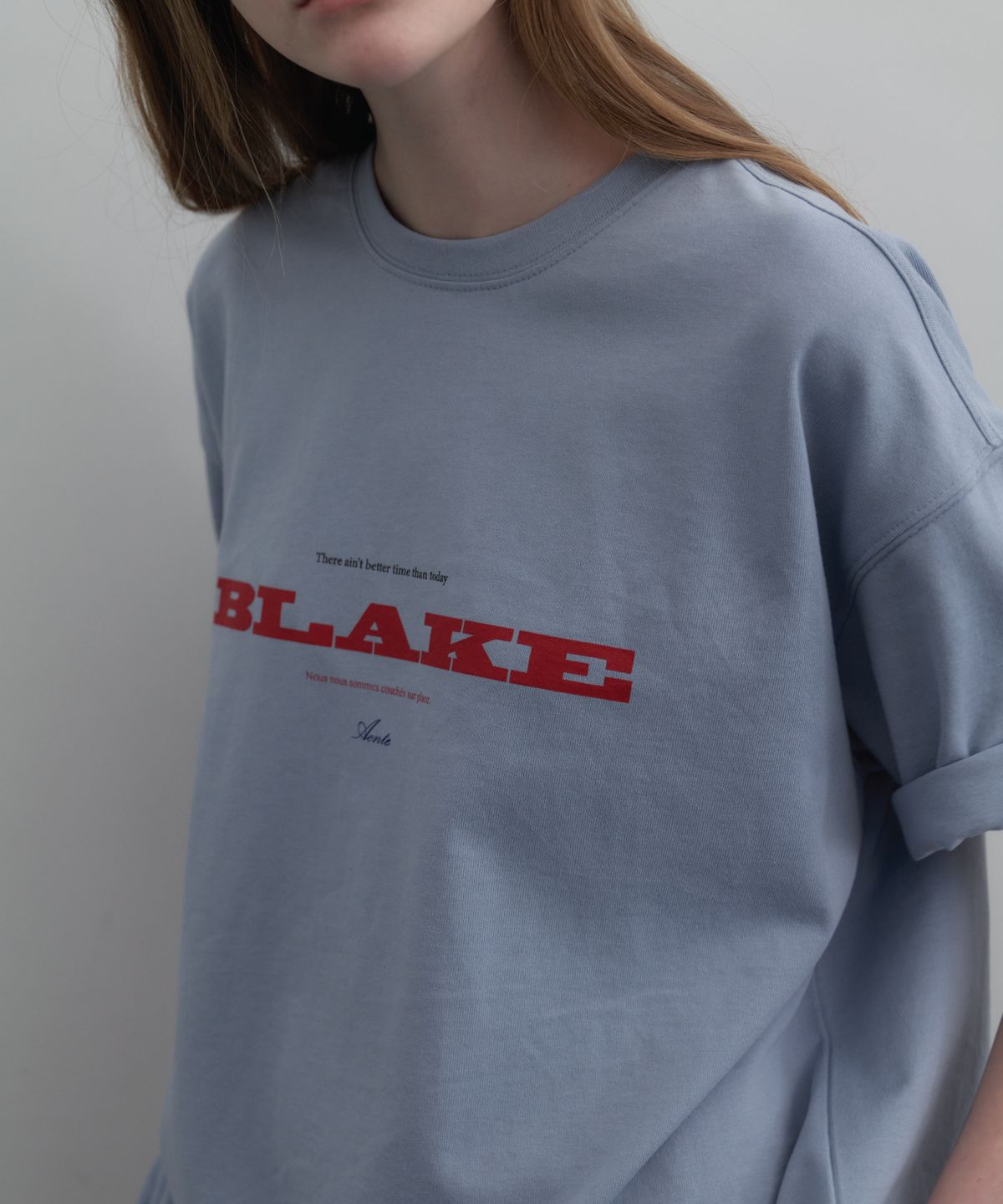 앤테(AENTE) Blake oversized t-shirt- Sky blue