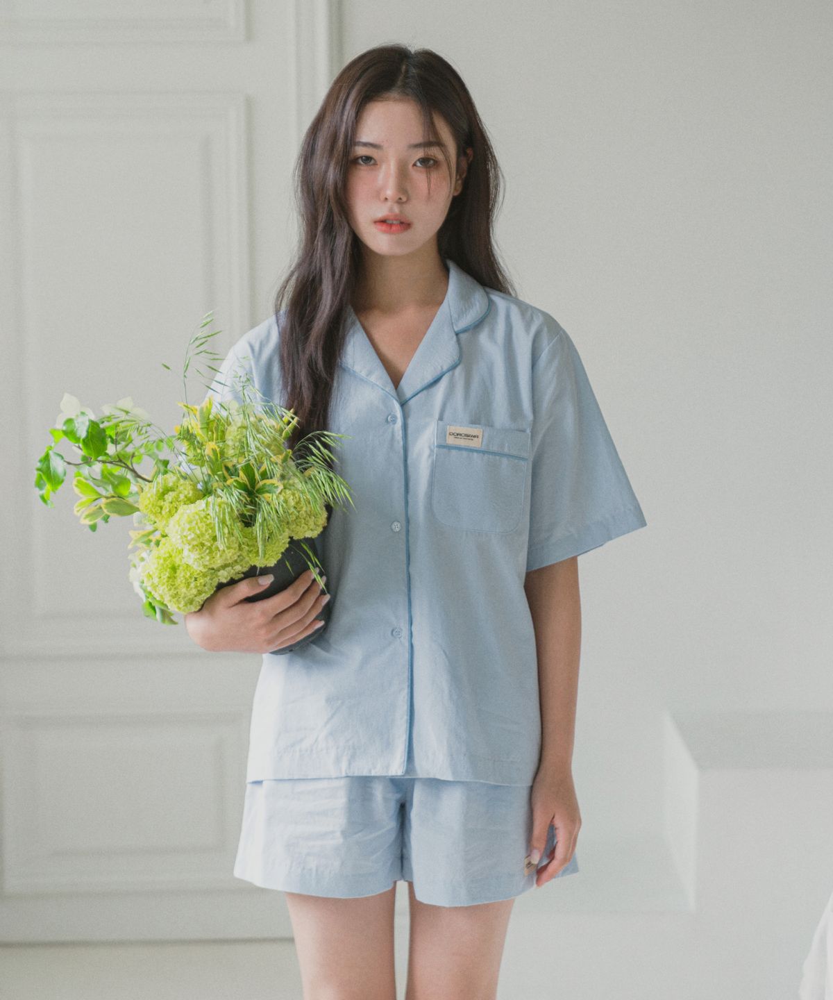 도로시와(DOROSIWA) Minimal Garments Sorbet Cotton Pajama Set_3colors