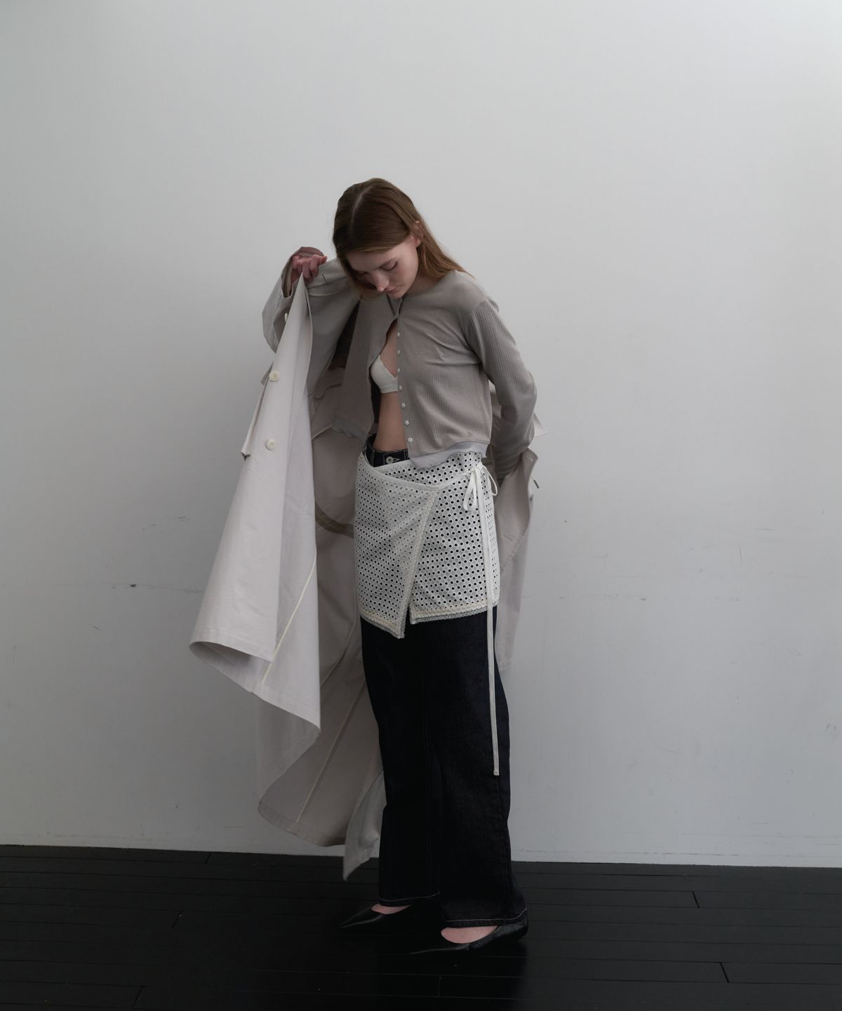 앤테(AENTE) lace wrap skirt - Ivory
