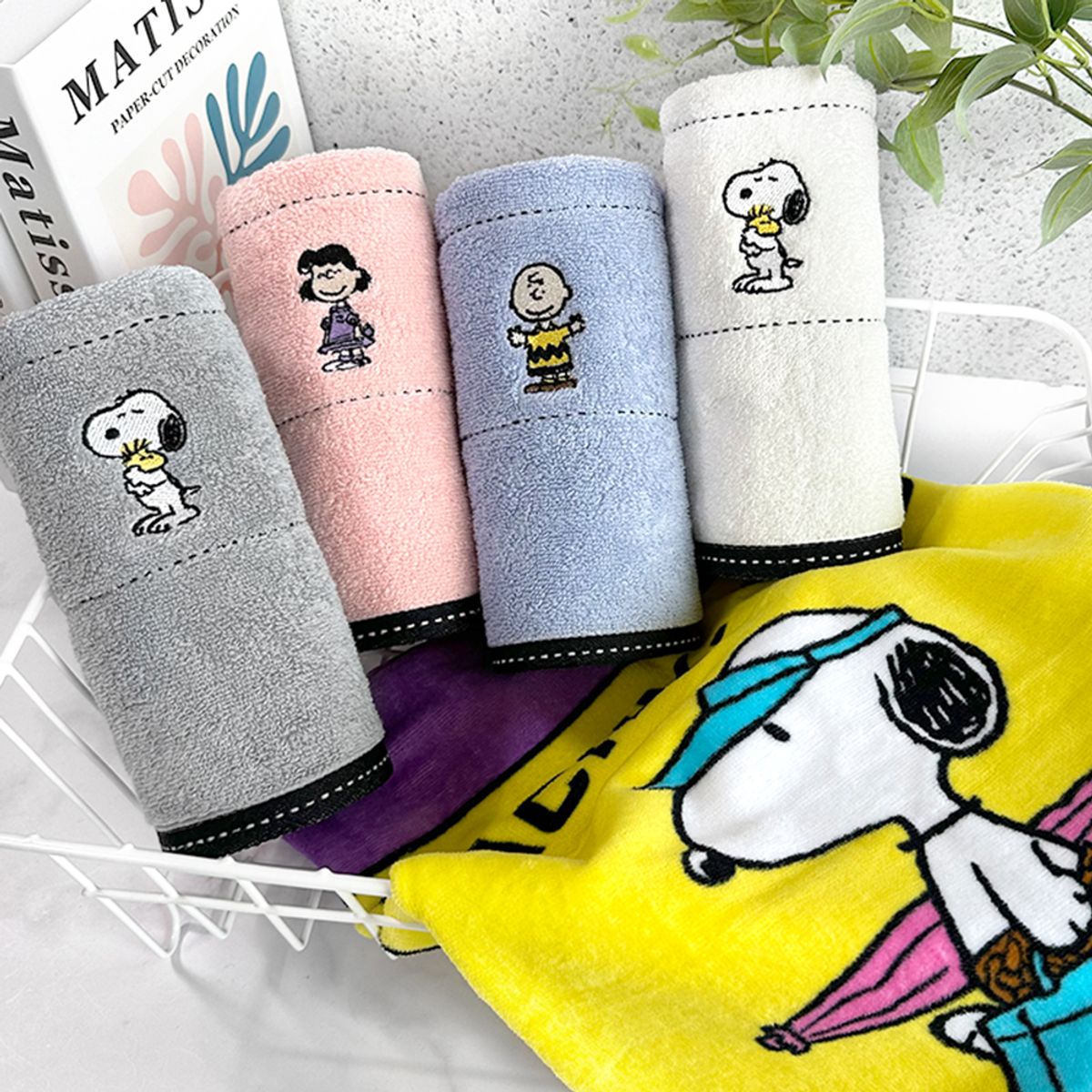 송월타올(SONGWOL TOWEL) 스누피 비치&세면 기프트세트(라이프50비치1+프렌즈2)