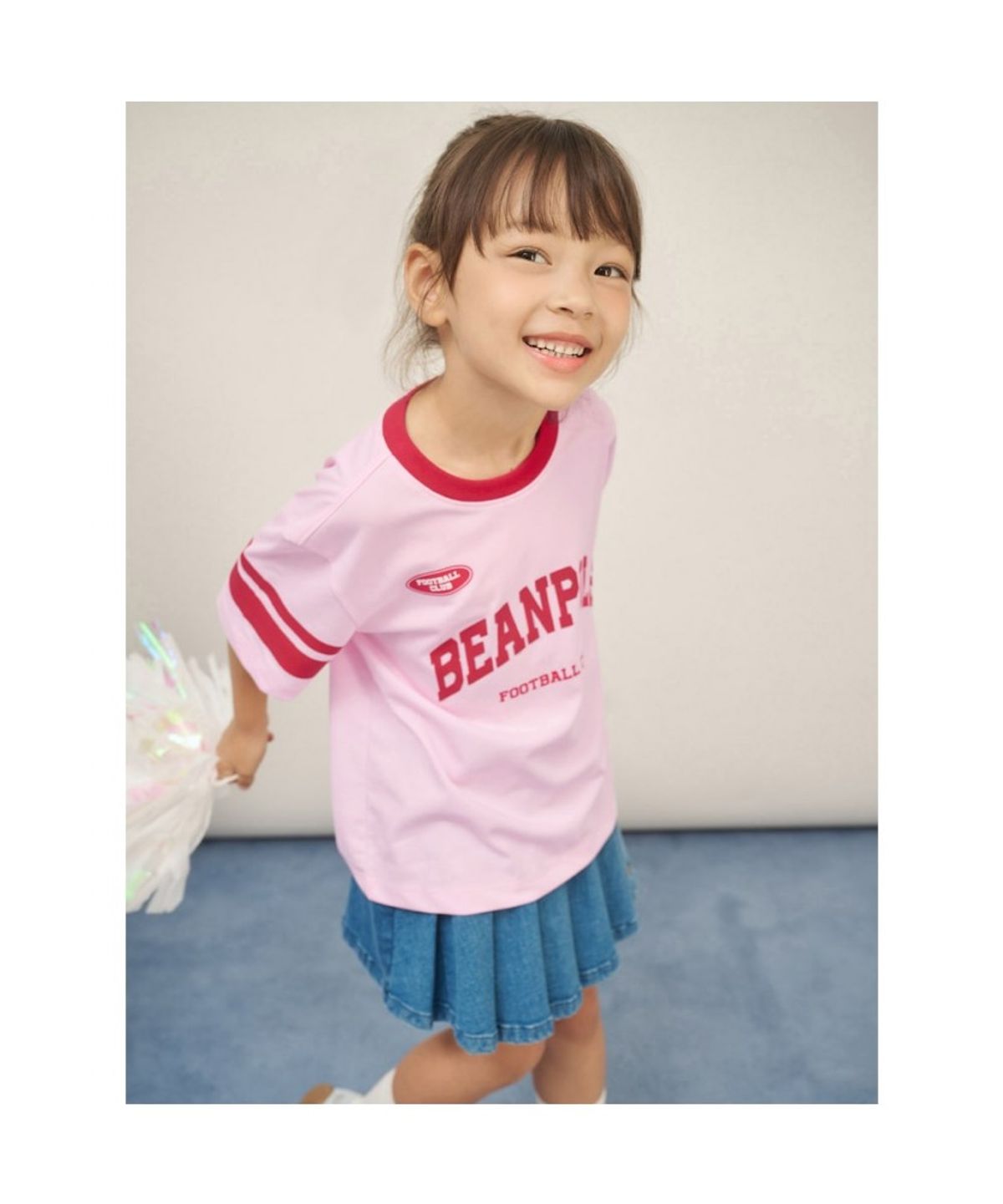 빈폴 키즈(BEANPOLE KIDS) BP FOOTBALL CLUB 저지 그래픽 티셔츠  라이트 핑크 (BI5642U93Y)