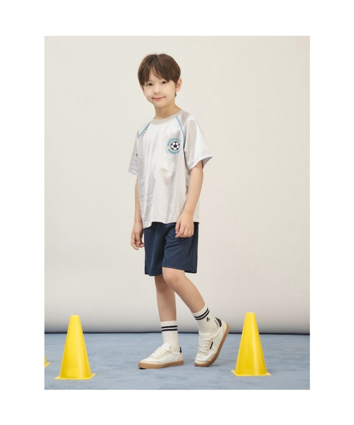 빈폴 키즈(BEANPOLE KIDS) BP FOOTBALL CLUB 메쉬 라글란 그래픽 티셔츠  라이트 그레이 (BI5642U942)
