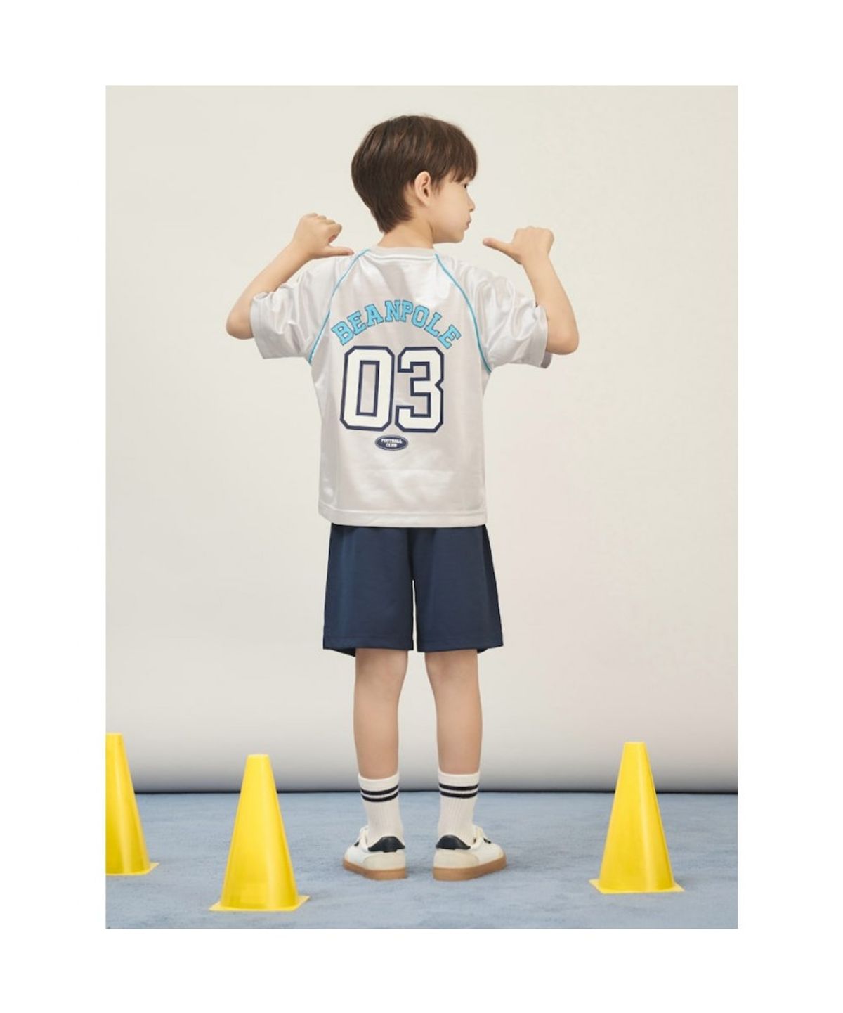 빈폴 키즈(BEANPOLE KIDS) BP FOOTBALL CLUB 메쉬 라글란 그래픽 티셔츠  라이트 그레이 (BI5642U942)