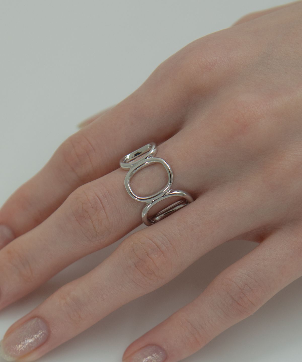 노비스도쿄(NOVICE TOKYO) 타원 체인 링 반지 Oval Chain Ring / Silver
