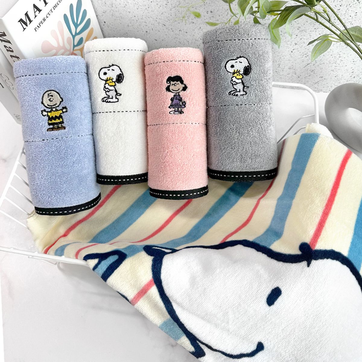 송월타올(SONGWOL TOWEL) 스누피 비치&세면 기프트세트(드라이브76비치1+프렌즈1)