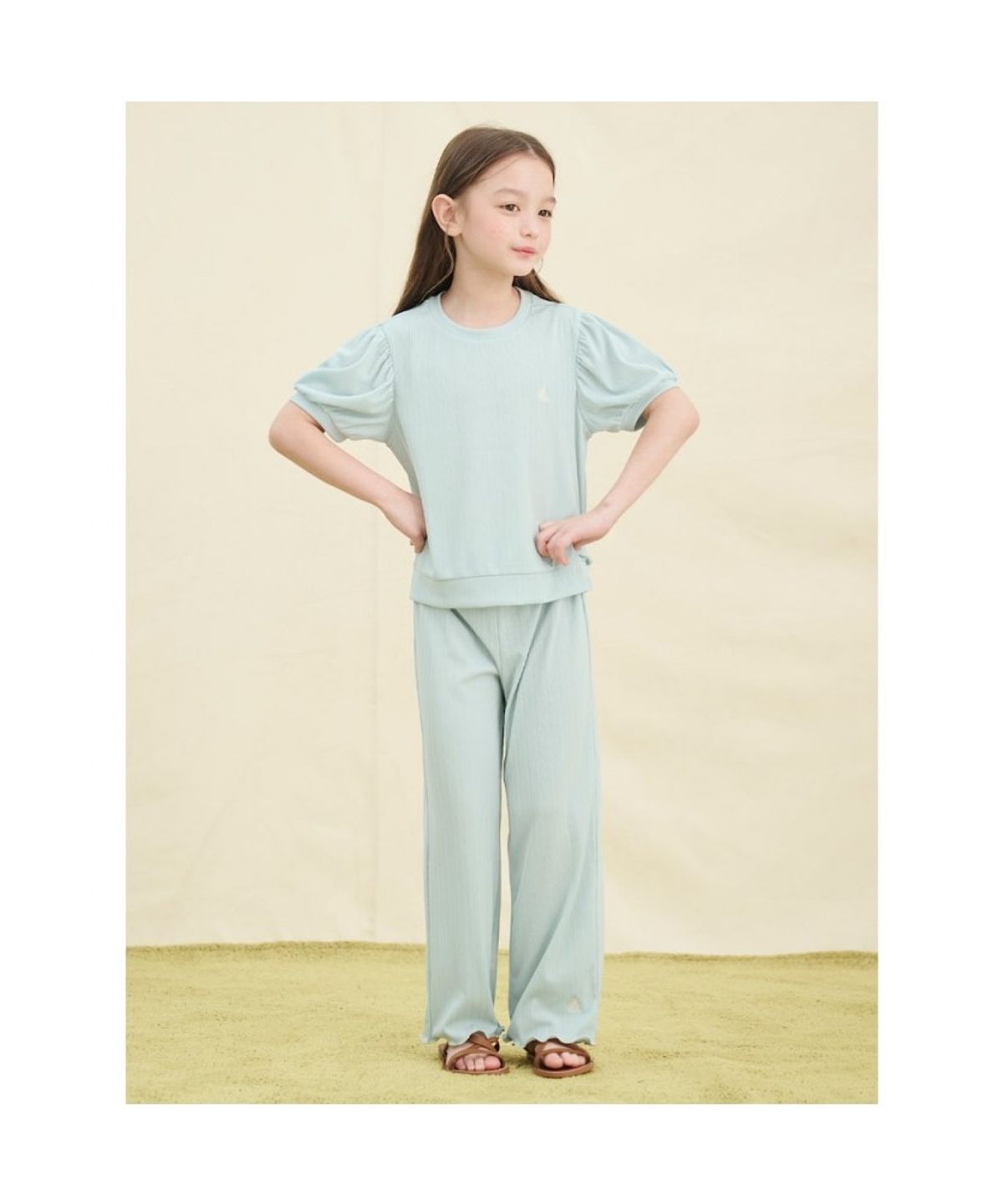빈폴 키즈(BEANPOLE KIDS) 핫썸머 차르르 골지 투피스  라이트 그린 (BI5471G90L)