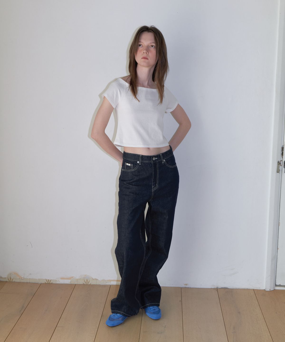 앤테(AENTE) Straight denim pants - Dark blue