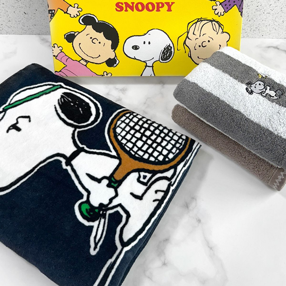 송월타올(SONGWOL TOWEL) 스누피 비치&세면 기프트세트(테니스76 스폐셜에디션 비치1+멜로우스트라이프1)