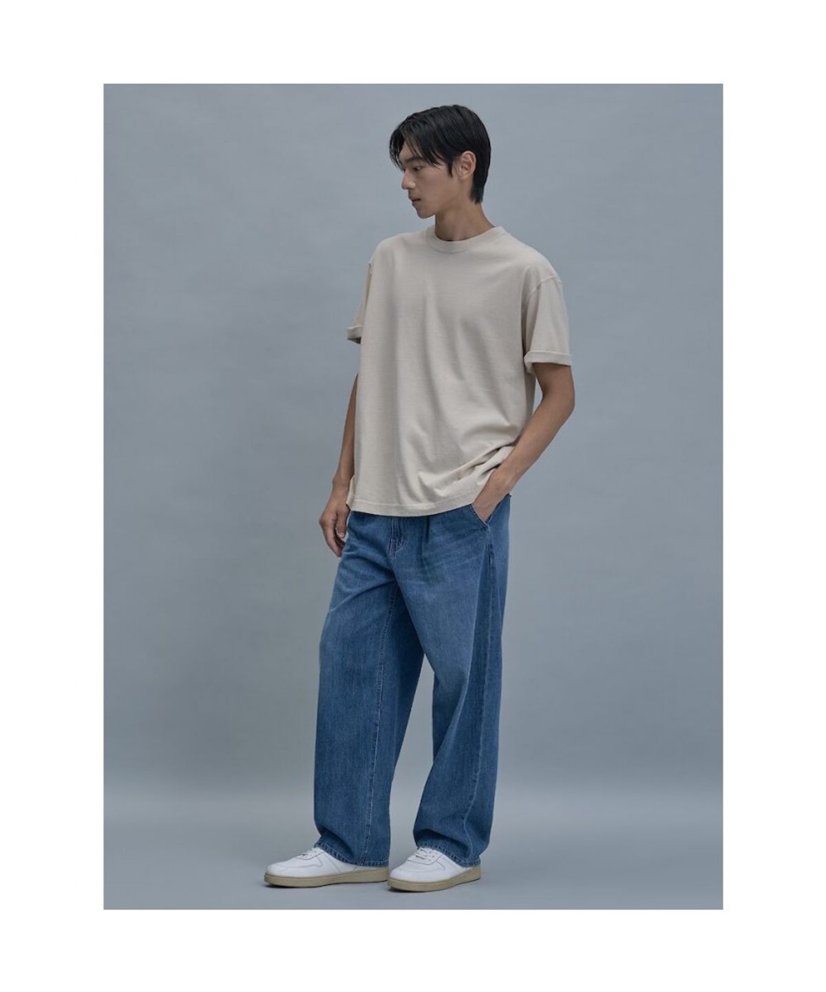 시프트지(SHIFT.G) Comfort Fit Round Tee  Beige