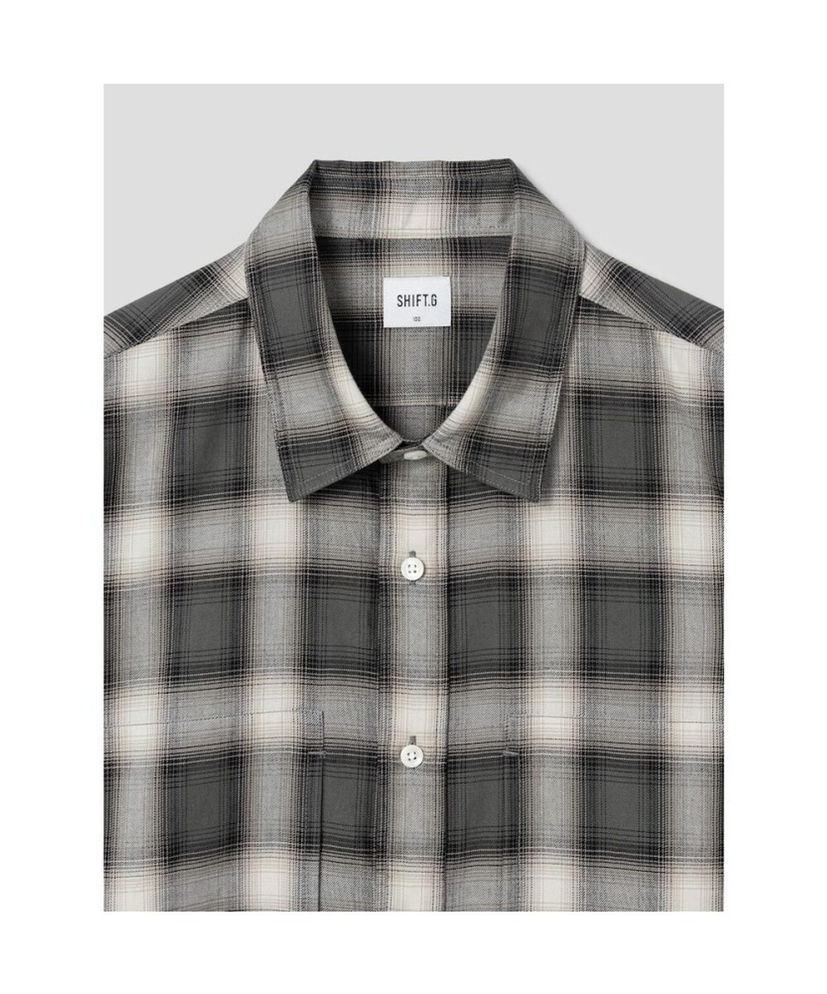 시프트지(SHIFT.G) Comfort Fit Ombre Check Shirt  Khaki