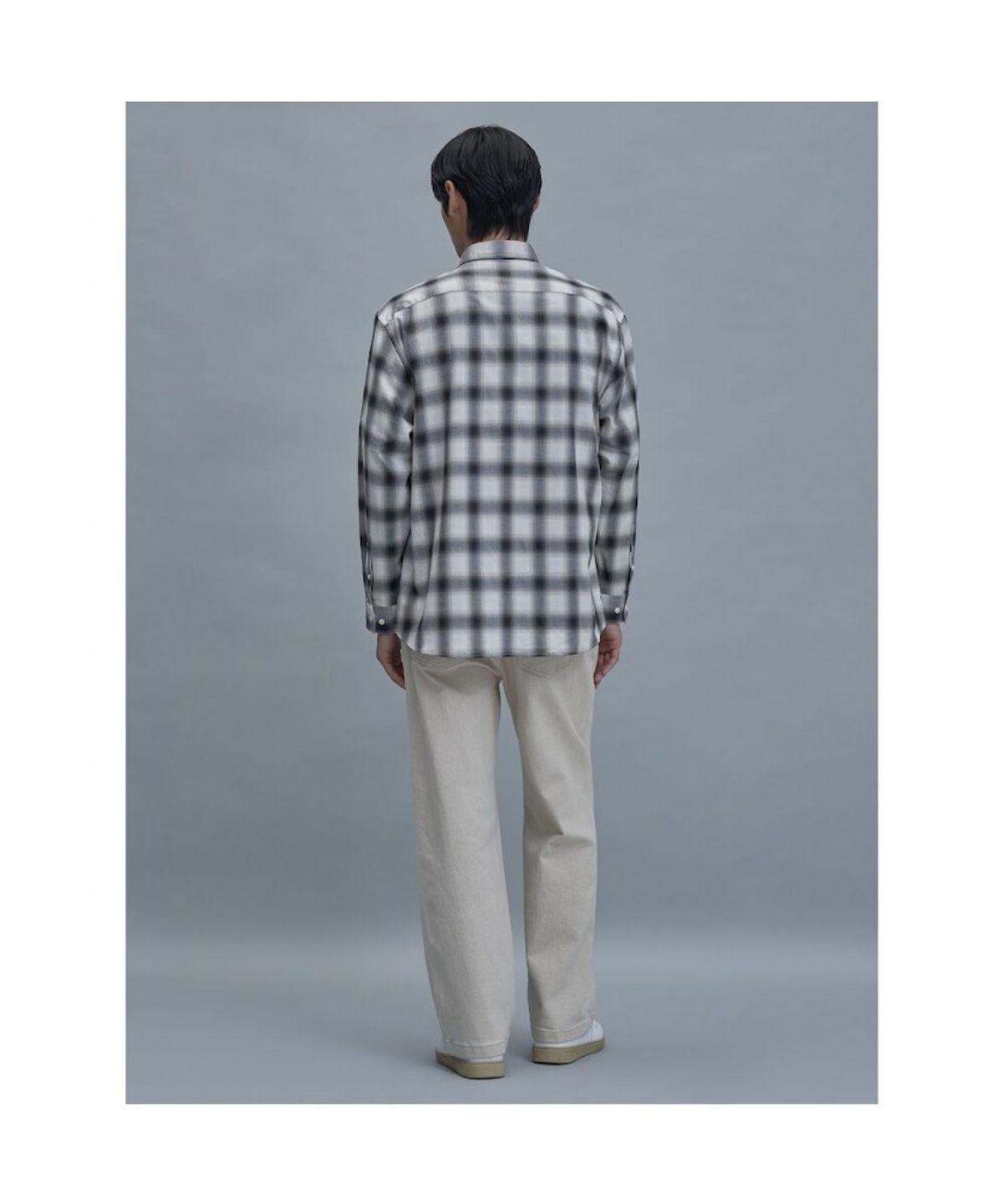 시프트지(SHIFT.G) Comfort Fit Ombre Check Shirt  Black