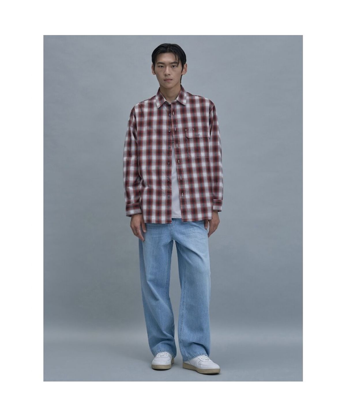 시프트지(SHIFT.G) Comfort Fit Ombre Check Shirt  Red