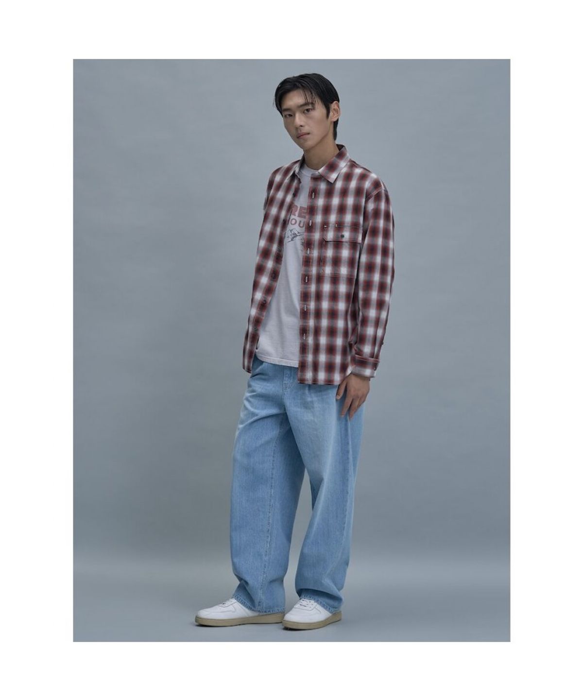 시프트지(SHIFT.G) Comfort Fit Ombre Check Shirt  Red