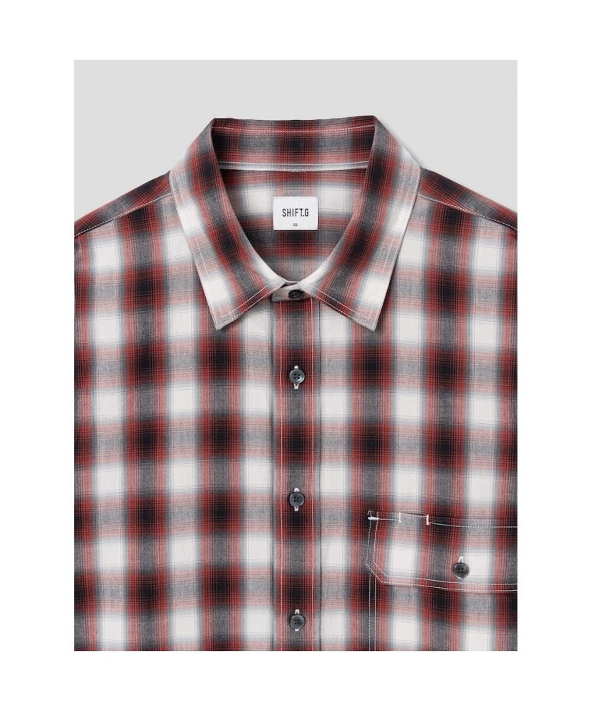 시프트지(SHIFT.G) Comfort Fit Ombre Check Shirt  Red