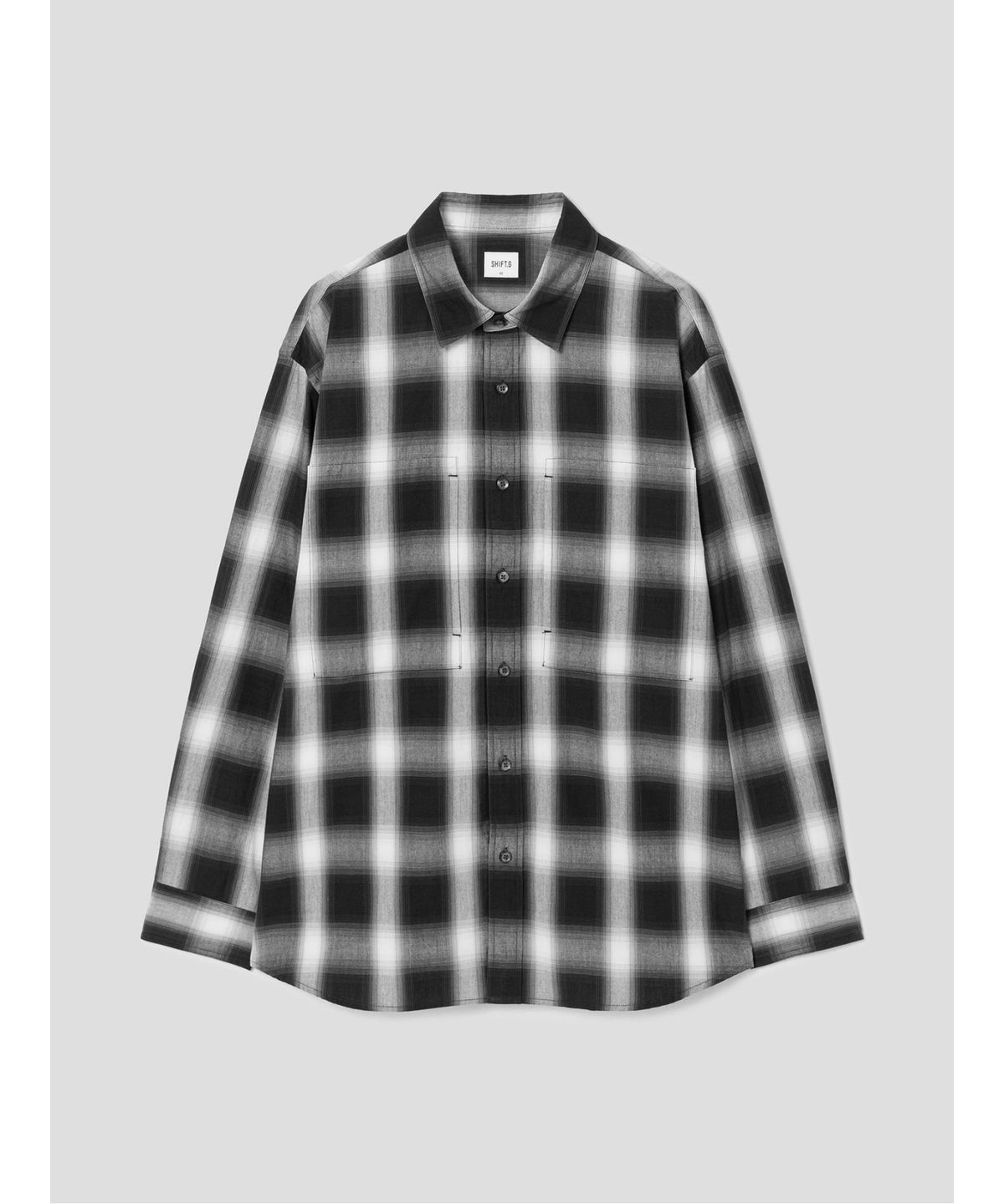 시프트지(SHIFT.G) Comfort Fit Ombre Check Shirt  Black