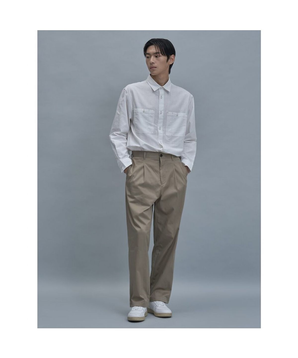 시프트지(SHIFT.G) Cotton Linen Work Shirt  White
