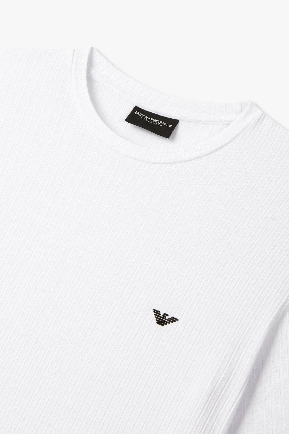 엠포리오 아르마니 언더웨어(EMPORIO ARMANI UNDERWEAR) 남성 크루넥 숏 슬리브 라운지 티셔츠_화이트 0815114018
