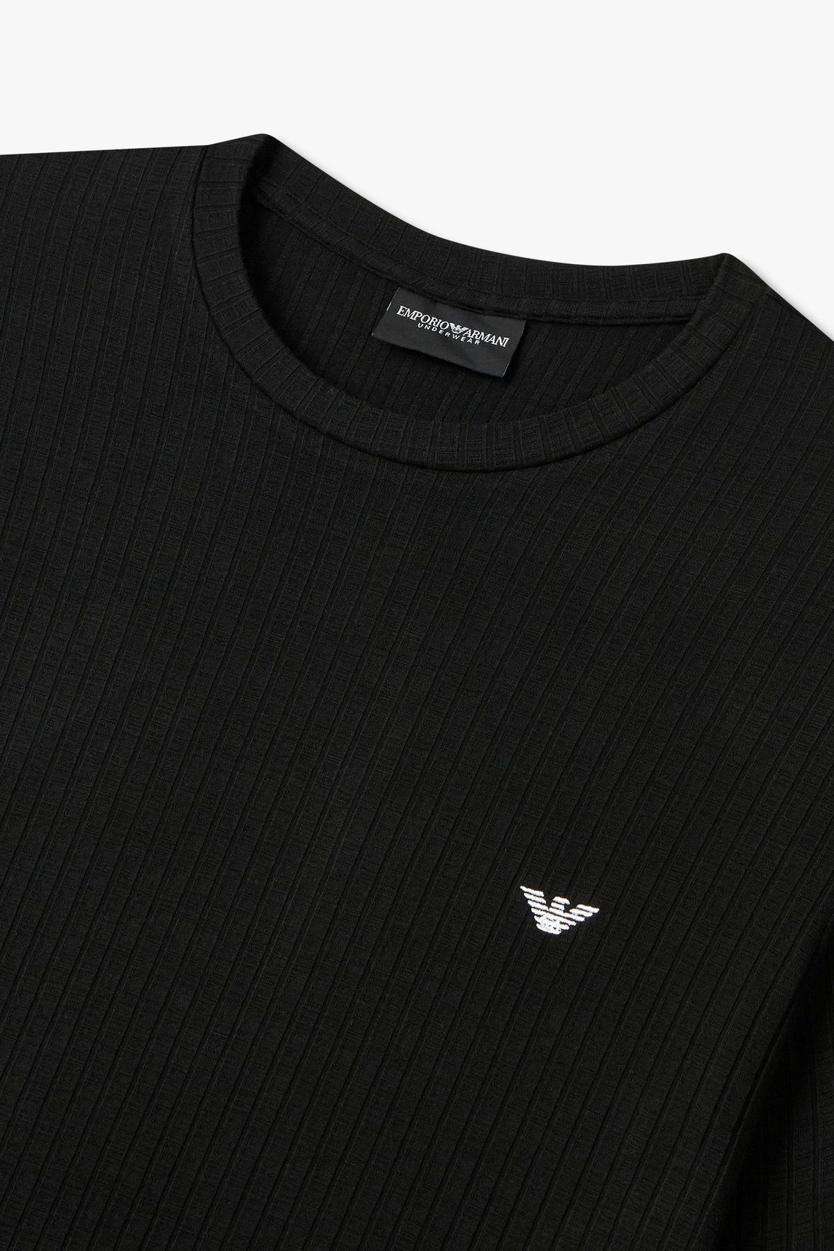 엠포리오 아르마니 언더웨어(EMPORIO ARMANI UNDERWEAR) 남성 크루넥 숏 슬리브 라운지 티셔츠_블랙 0815114019