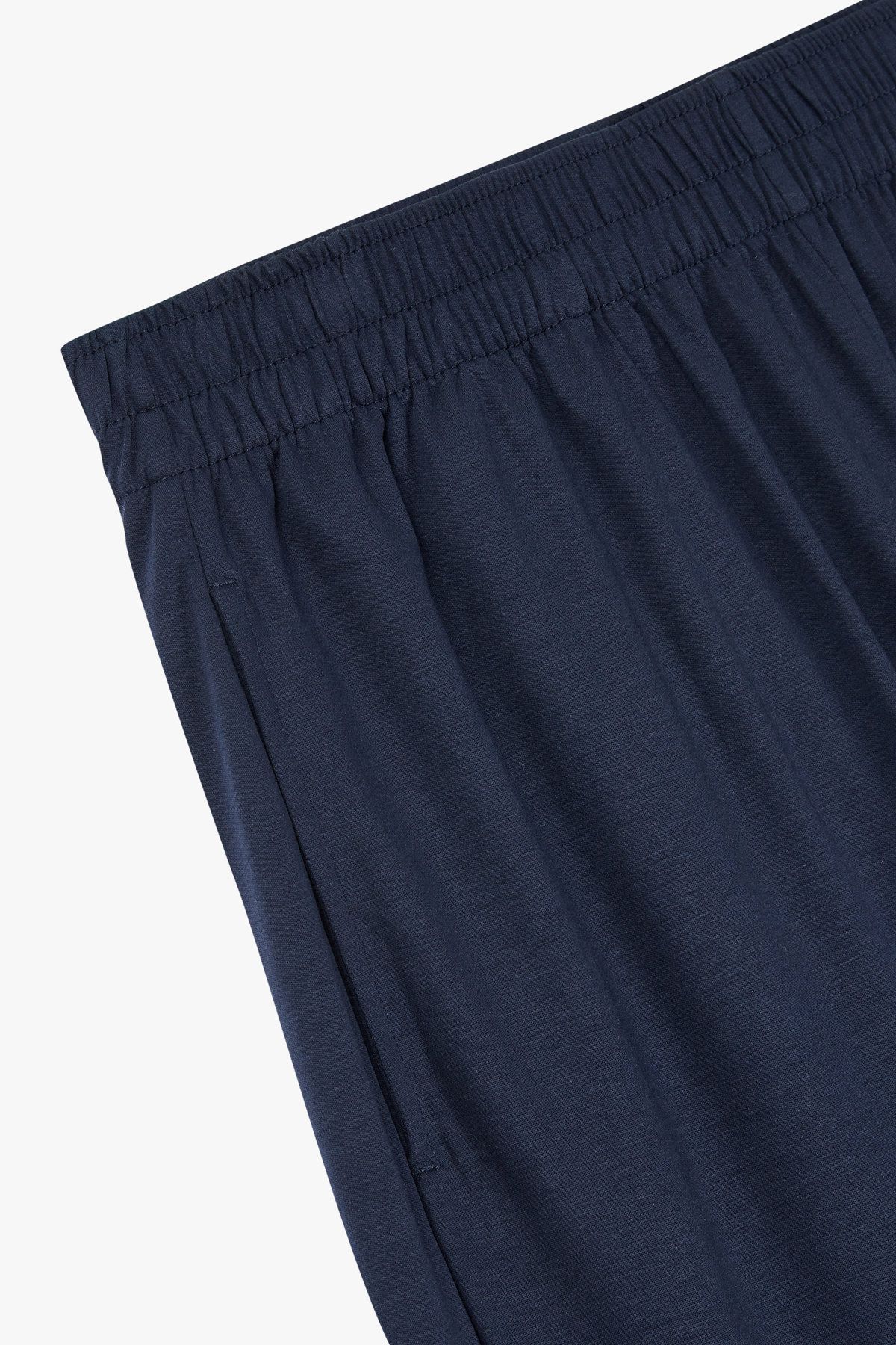 엠포리오 아르마니 언더웨어(EMPORIO ARMANI UNDERWEAR) 남성 자수 로고 라운지 버뮤다 쇼츠_네이비 0815131009