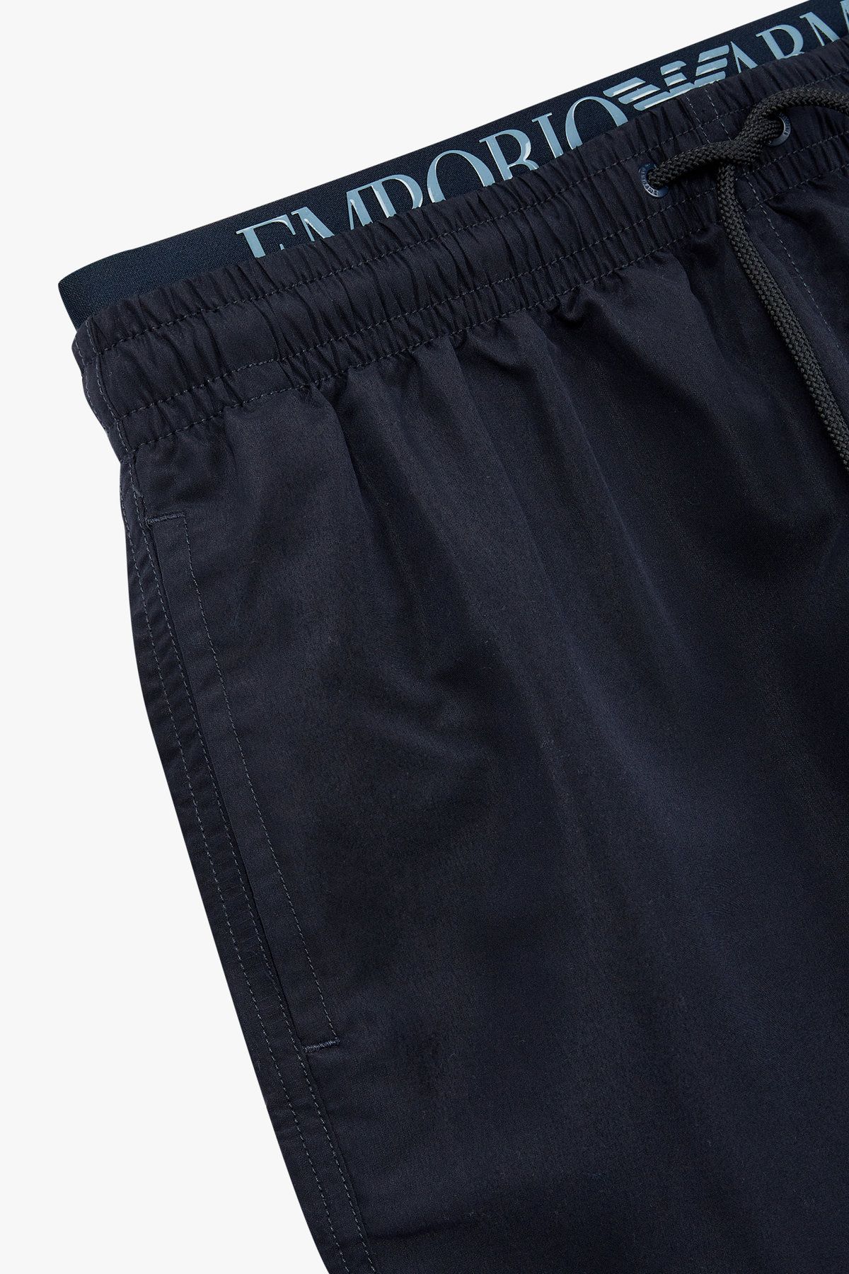 엠포리오 아르마니 언더웨어(EMPORIO ARMANI UNDERWEAR) 남성 로고 엘라스틱 스윔 버뮤다 쇼츠_다크 네이비 0815121016