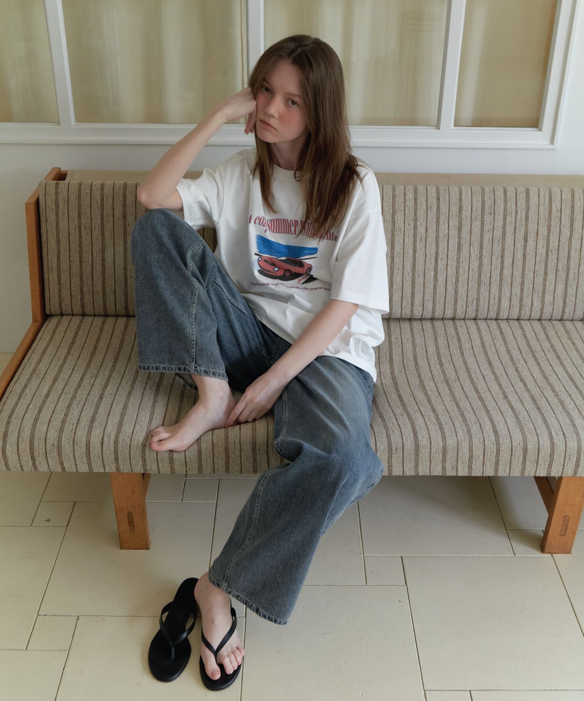 앤테(AENTE) A cozy summer oversized t-shirt - Ivory