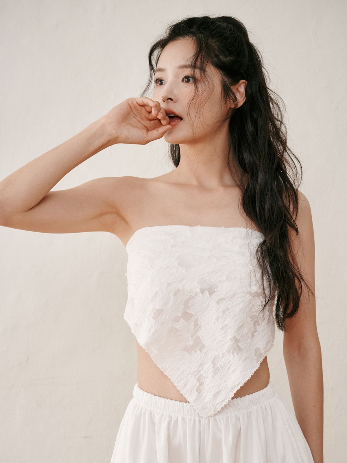플라드주르(PLATDUJOUR) 플라워스카프 (아이보리)