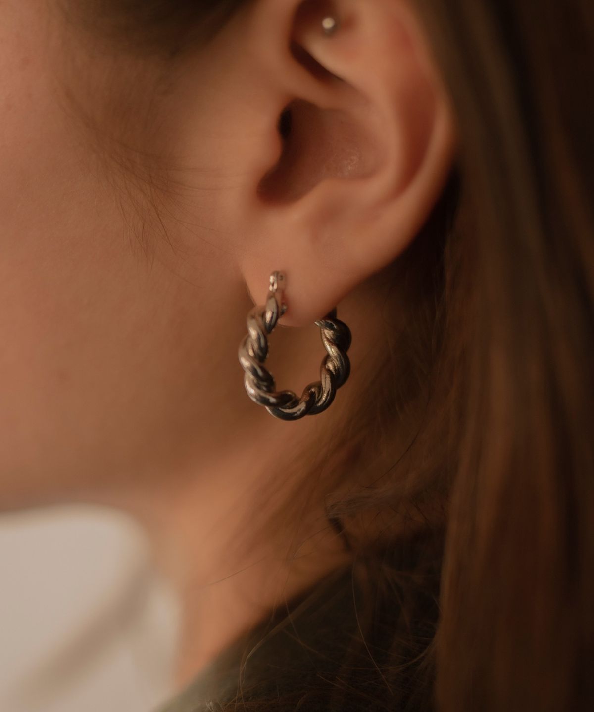 노비스도쿄(NOVICE TOKYO) 로프 후프 피어스 Rope Hoop Pierce / Silver