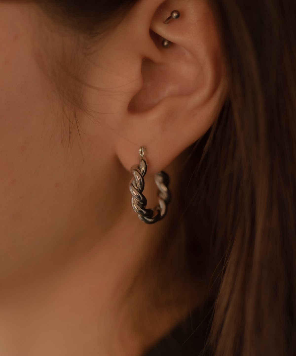 노비스도쿄(NOVICE TOKYO) 로프 후프 피어스 Rope Hoop Pierce / Silver