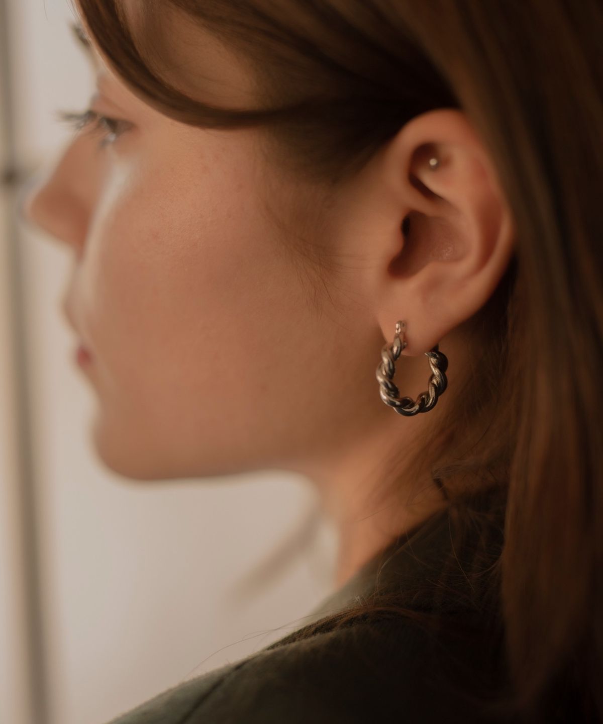 노비스도쿄(NOVICE TOKYO) 로프 후프 피어스 Rope Hoop Pierce / Silver