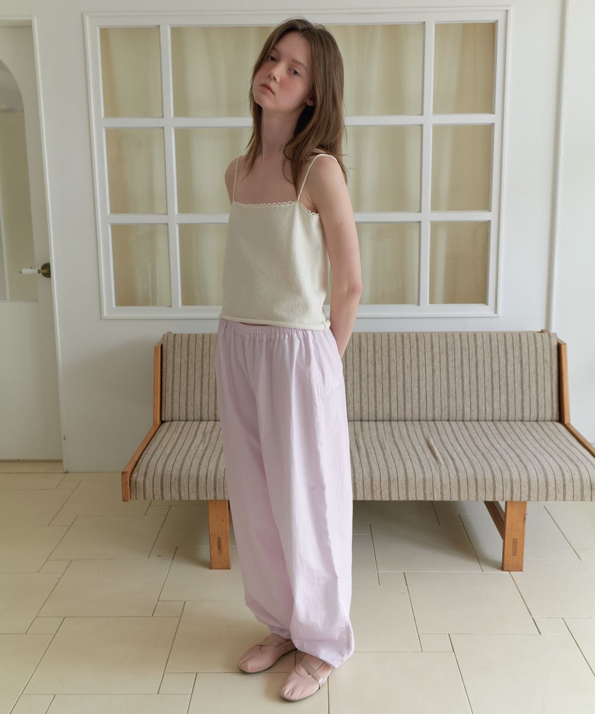 앤테(AENTE) lace sleeveless knit - Cream