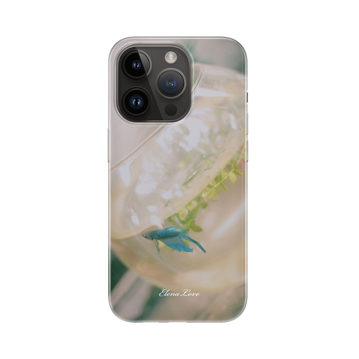엘레나 러브(ELENALOVE) [Clear case] Blue tropical fish 클리어케이스(키링 미포함)