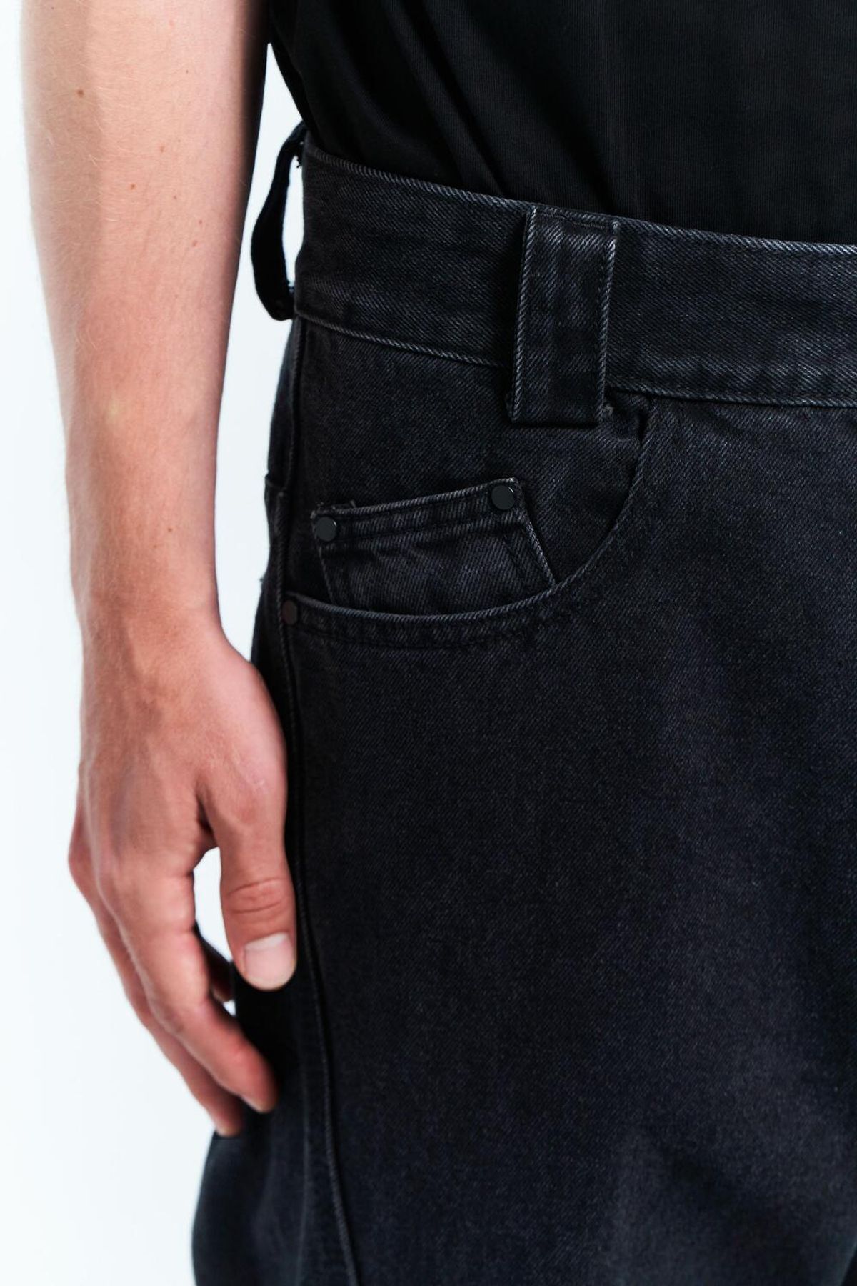 플라스틱프로덕트(PLASTICPRODUCT) MPa DRIFT DENIM PANTS (BLACK)