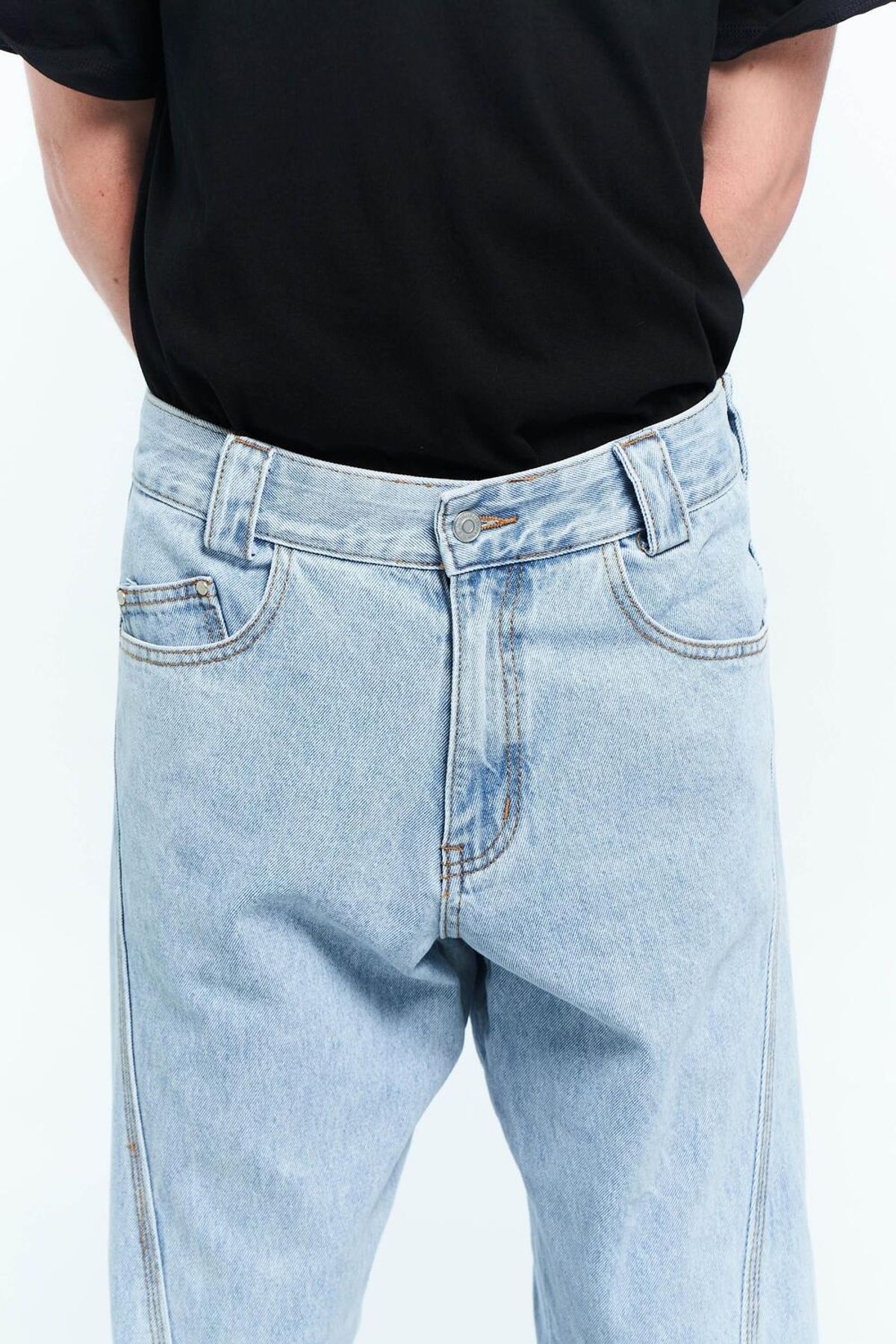 플라스틱프로덕트(PLASTICPRODUCT) MPa DRIFT DENIM PANTS (STEEL BLUE)