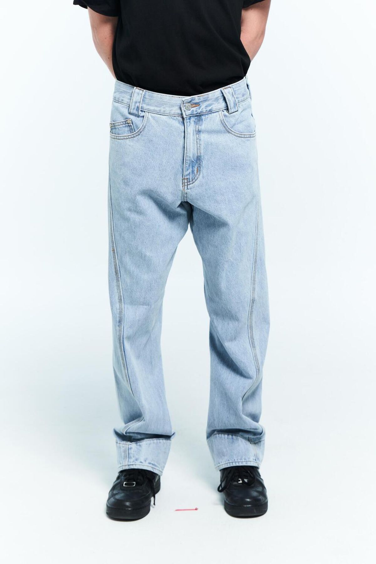 플라스틱프로덕트(PLASTICPRODUCT) MPa DRIFT DENIM PANTS (STEEL BLUE)