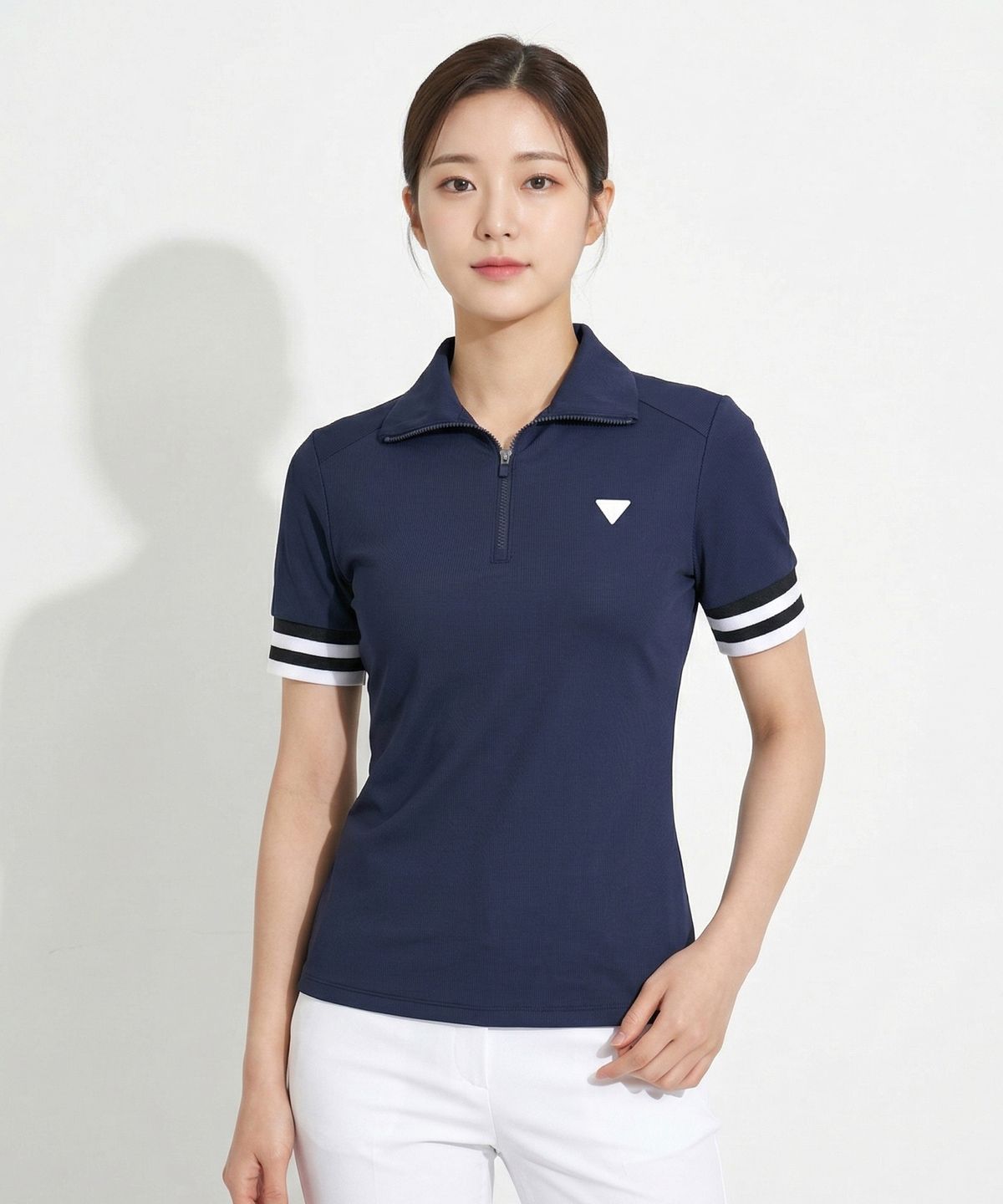 투엘라(2ELA) 리브라인 여성 폴로 하프집업 반팔 티셔츠 4 Colors