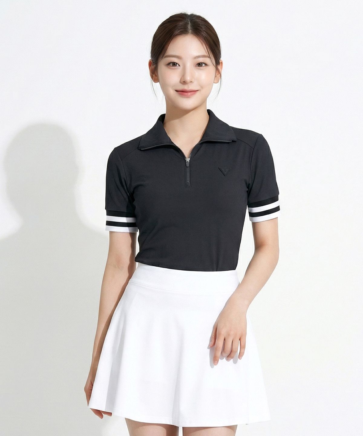 투엘라(2ELA) 리브라인 여성 폴로 하프집업 반팔 티셔츠 4 Colors