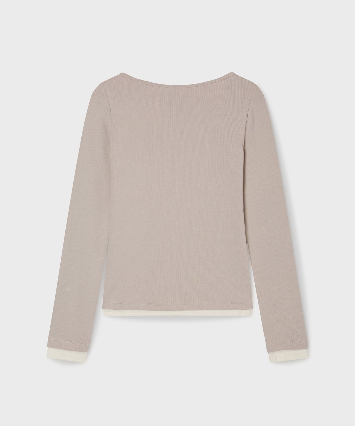 후아유(WHO.A.U) Layered Henry Neck Long Sleeve T-Shirt/WHLAG2283F