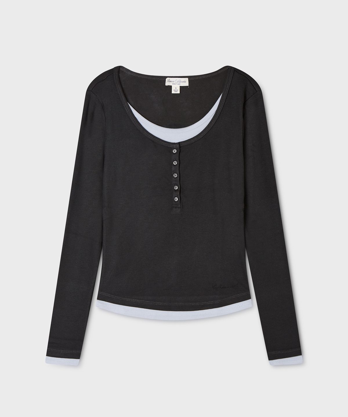 후아유(WHO.A.U) [기모 선택] Layered Henryneck Long Sleeve T-shirt(F) / WHLAG3824F