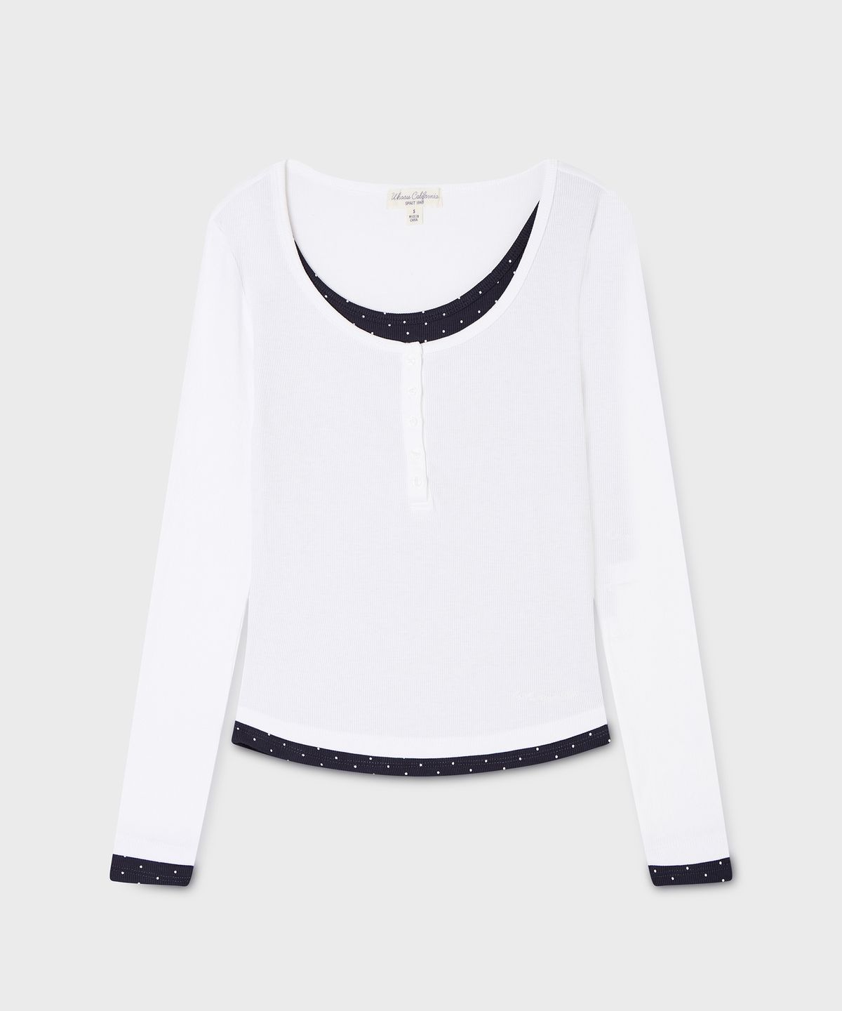 후아유(WHO.A.U) [기모 선택] Layered Henryneck Long Sleeve T-shirt(F) / WHLAG3824F